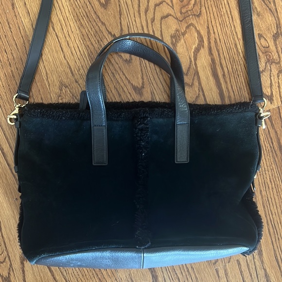 Ugg Australia Quinn Tote Suede Bag In Black - Picture 3 of 10